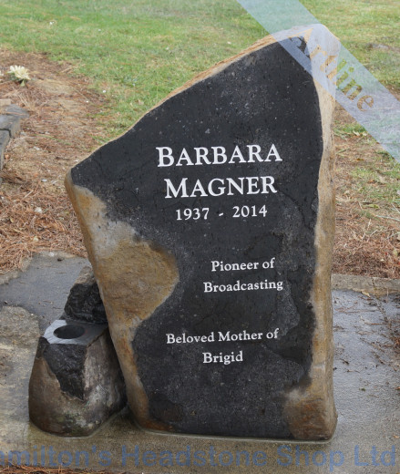 New Zealand Basalt Rock Memorial Headstone