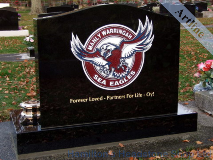 Engraved Manly Sea Eagle Headstone