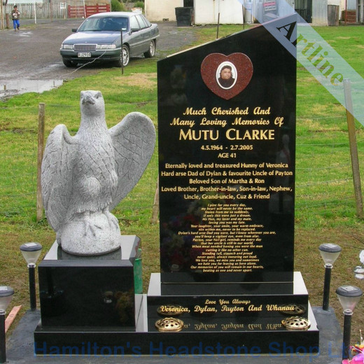 Carved Eagle Headstone
