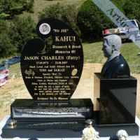 Carved Bust Memorial Headstone